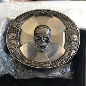Pirate Skull Belt Buckle w/Removable Star